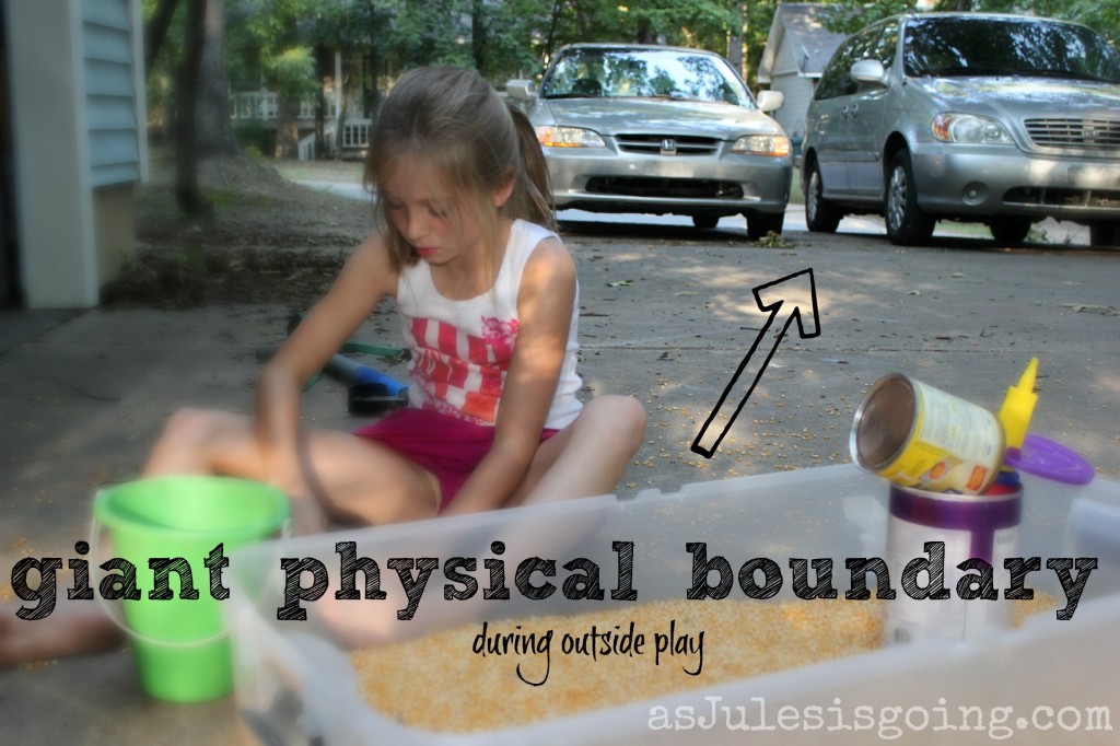 giant physical boundary during outside play