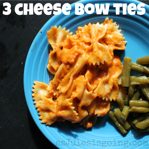3 cheese bow tie yumminess