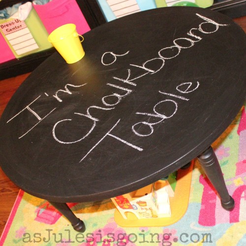 chalkboard play {train, lego, whatever} table