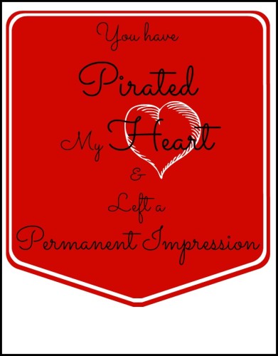 Pirate & Heart Tattoo Valentines Day Cards